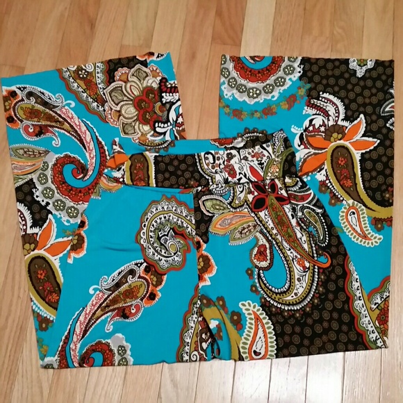 Zig Zag Stripe Palazzo Pants EUC - Picture 1 of 3